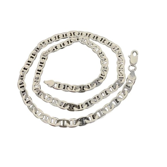 Beautiful Classic 22" Mariner Link Necklace Stamped 925 Solid Sterling Silver - Picture 6 of 6